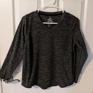 Like-New Made for Life Plush Fitted Heather Grey V-Neck Pullover Size Small‎